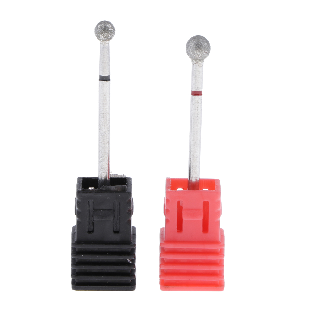 2x Cuticle Clean Nail Drill Bits 4/5MM Ball Head Electric Pedicure File Bit