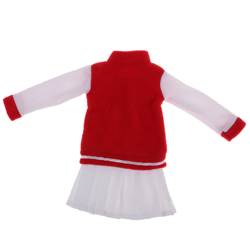 1/3 Handmade Red Baseball Uniform with Dress Set Casual Outfits for BJD Doll