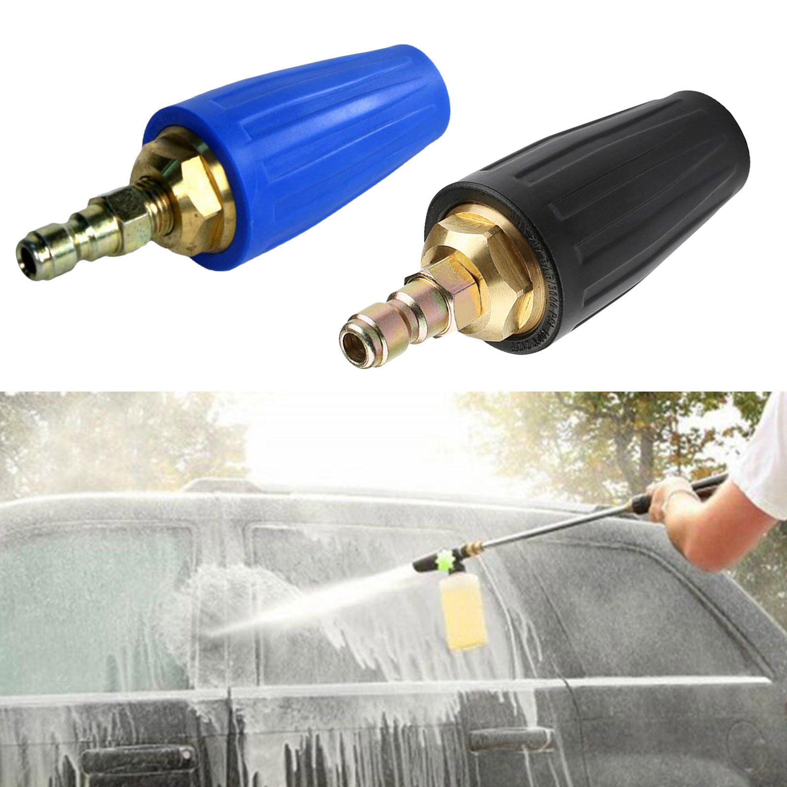 360 Degrre Rotating Turbo Nozzle 1/4 Inch Plug Universal for Cold Water Pressure Washers Farm Cleaning Accs