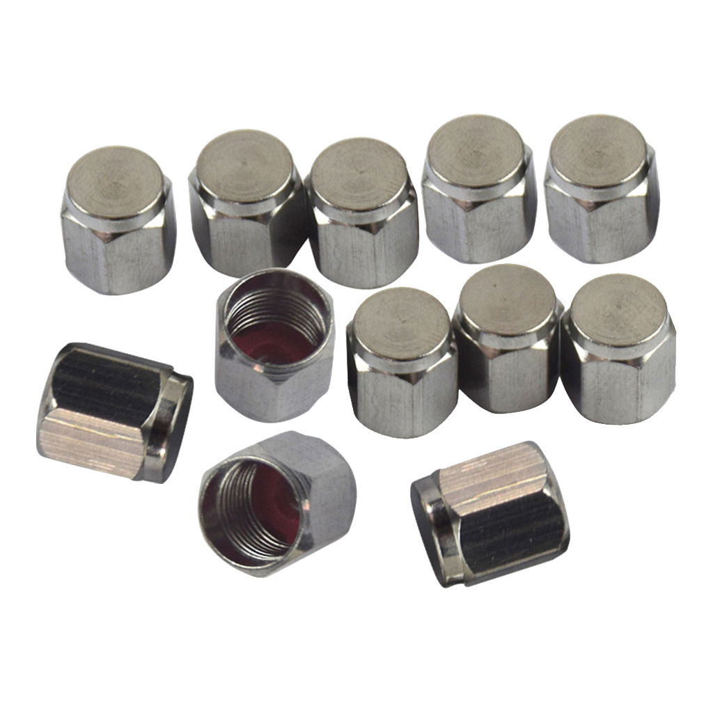 12Pcs Copper Schrader Valve  Motorcycle Cars Dust Cover Tire Caps Accessories