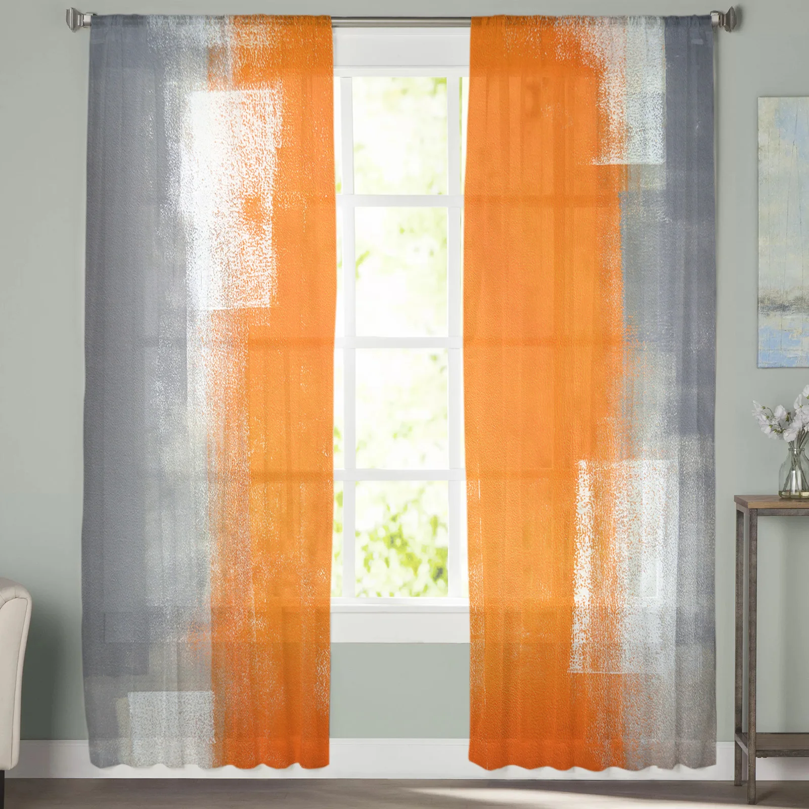 Abstract Marble Texture Modern Tulle Curtains for Living Room Bedroom Home Kitchen Window Sheer Curtains grey curtains