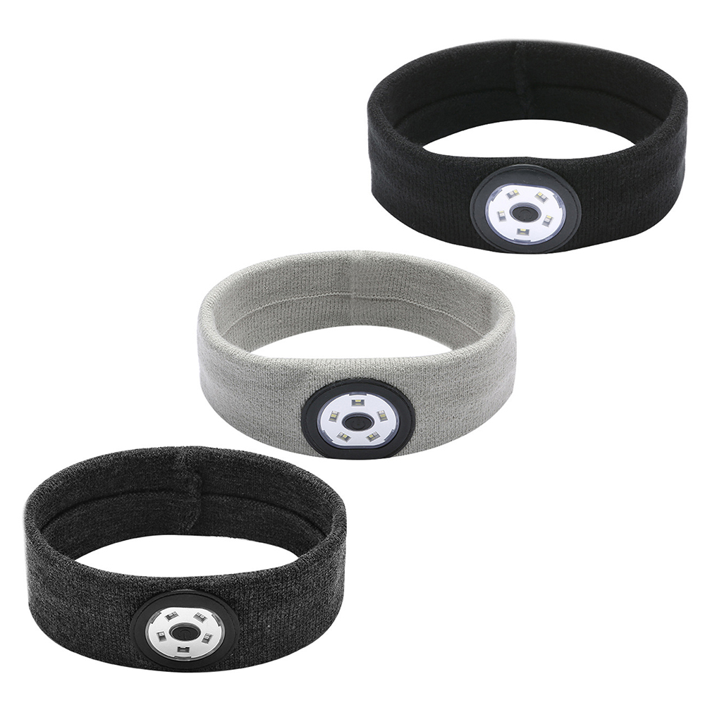 Headband Cover with Adjutable LED Lights Safety Workout Hairband Sports Headband