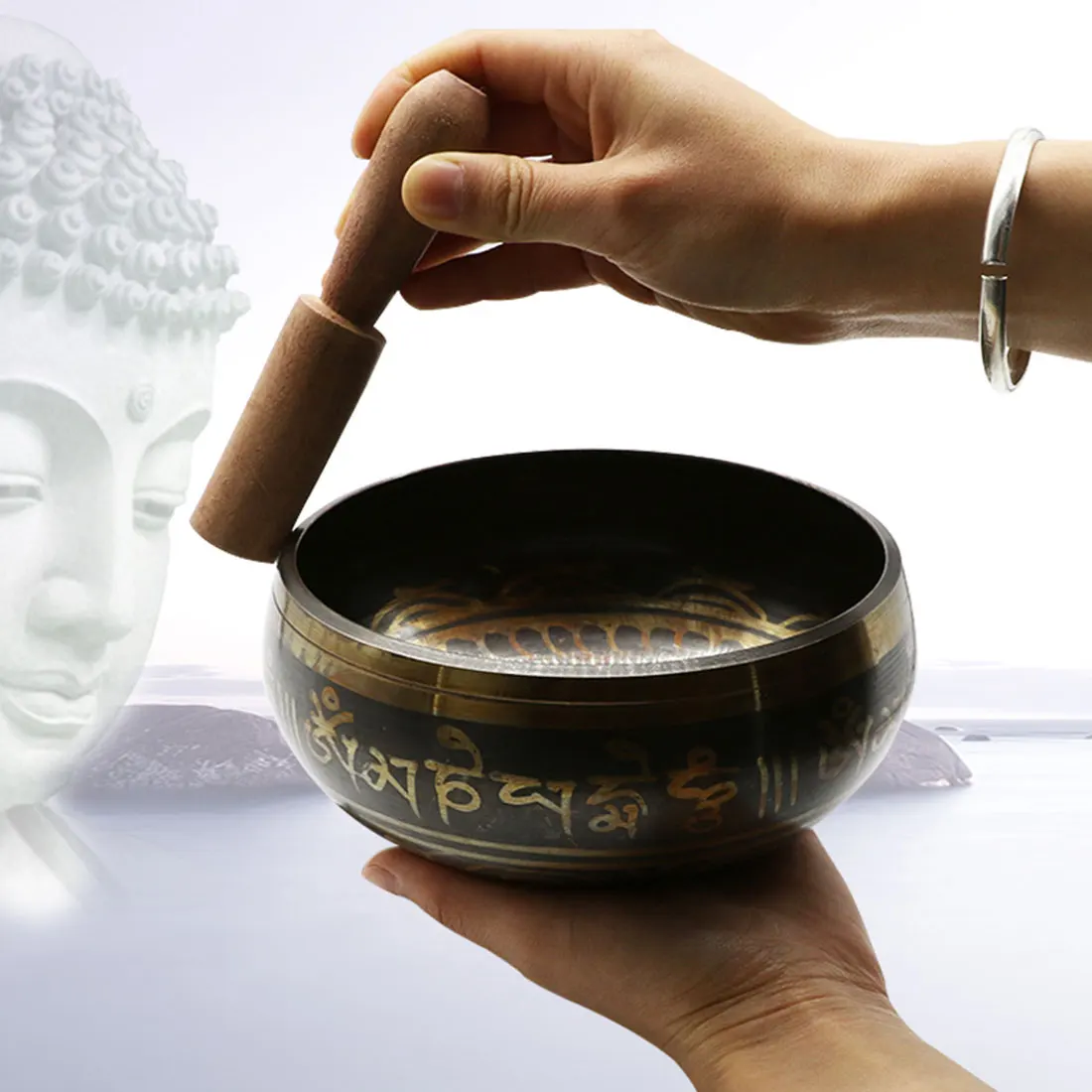Meditation Tibetan Singing Bowls Set 3 inch ~ Meditation Sound Bowl hand Hammered in Nepal For Yoga Mindfulness Healing & Chakra balancing~