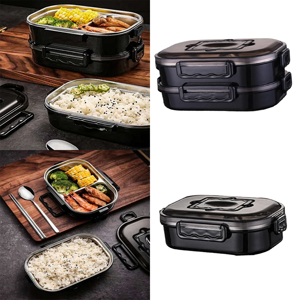 304 Stainless Steel Bento Box Lunchbox Snack Container Lunch Box BPA Free Leakproof Storage Box Cookware for Office Student