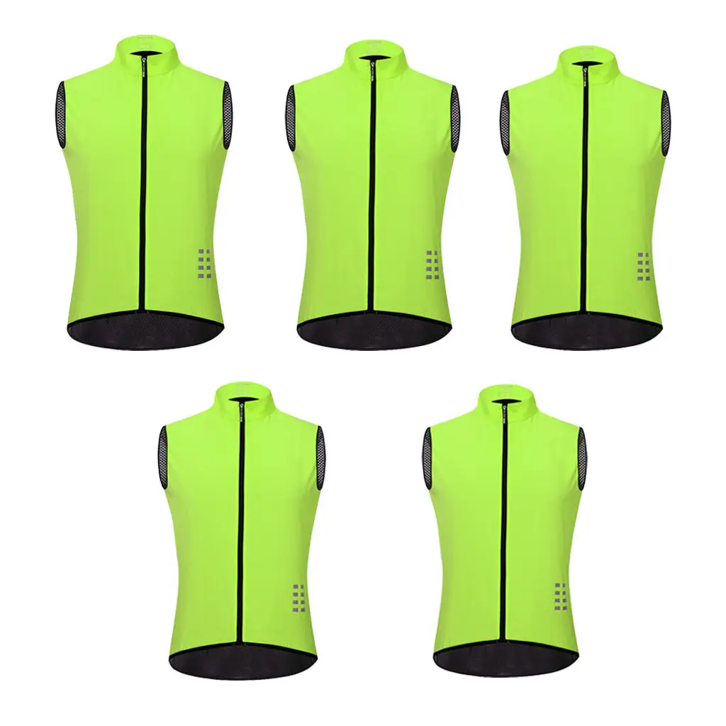 Cycling Sleeveless Vest Top Gilet Windproof Bicycle Biking Jacket mtb Mountain Rode Bike Waistcoat Green Men Women