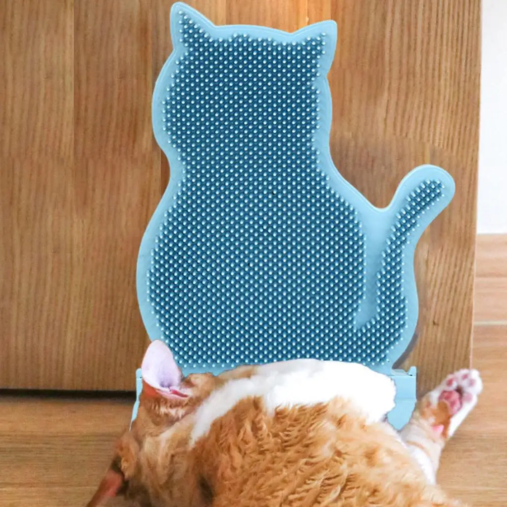 Memoryee Cepillo de autoayuda para gatos masajeador de cabeza de gato con hierba de gato para masaje limpieza de belleza y juguete para gatos 