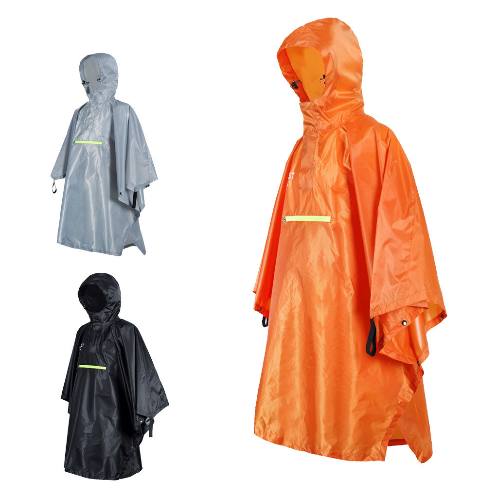 Raincoat Poncho Cycling Bike  Reflective Stripe Raincoat Hoodie