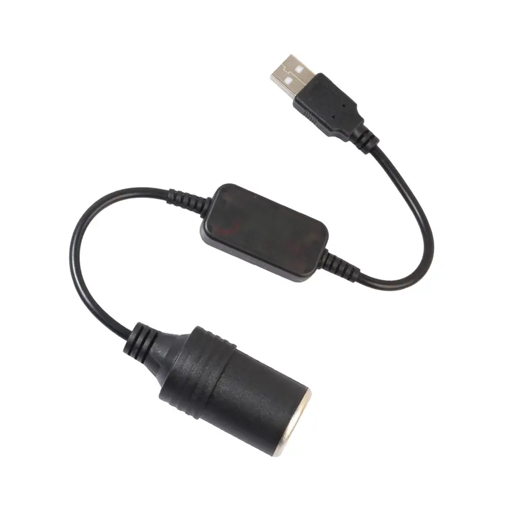300mm USB Female  Lighter Socket Converter Power Adapter Cable
