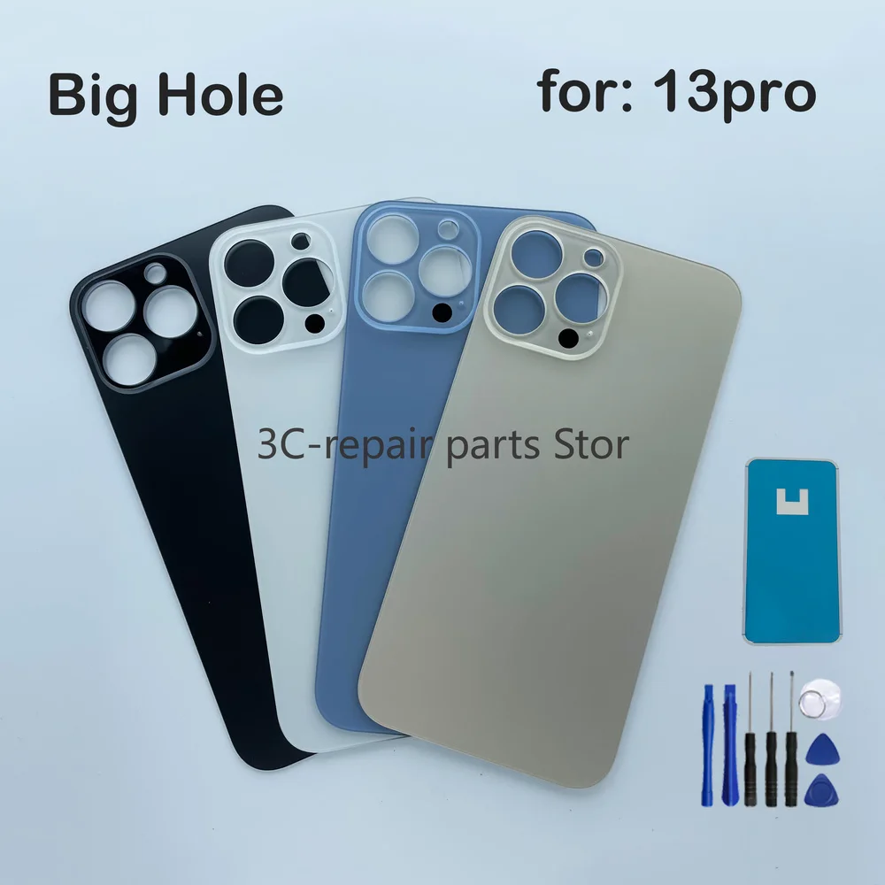 mobile frame transparent Big Hole With Wide Big Bigger camera hole Back Battery Glass Cover Replacement For iPhone13Pro Rear Housing Door Repair Parts photo phone frame