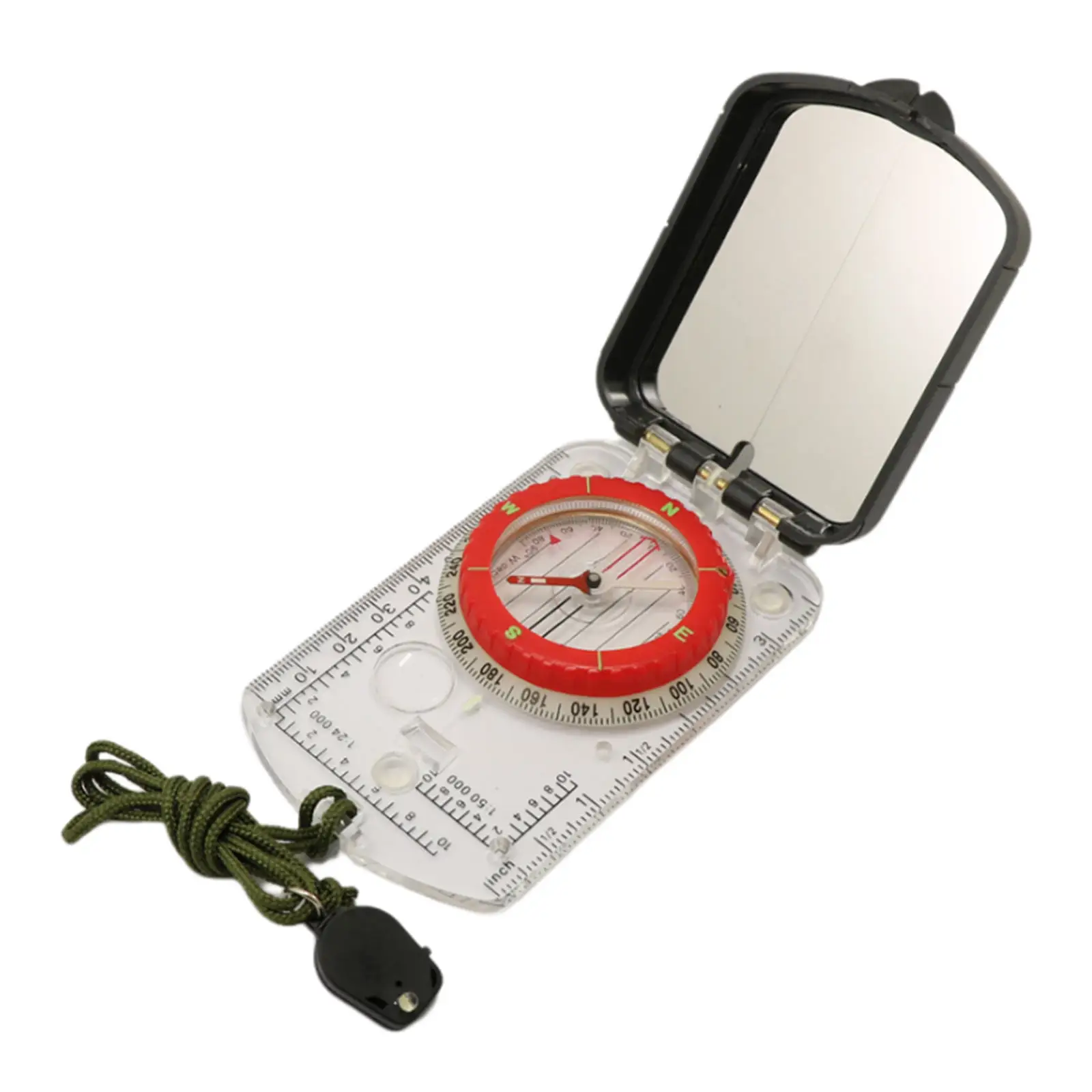 Foldable Sighting  Compass Scale Magnifier Map Ruler Clinometer Hiking