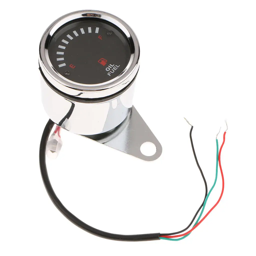 60mm Car Motorcycle Fuel Indicator Fuel Level Meter Gauge LED Universal