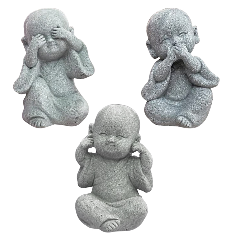 Fengshui Buddha Statues Baby Monk Home Office Miniature Sculptures Outdoor Indoor Decoration Landscape Figurine