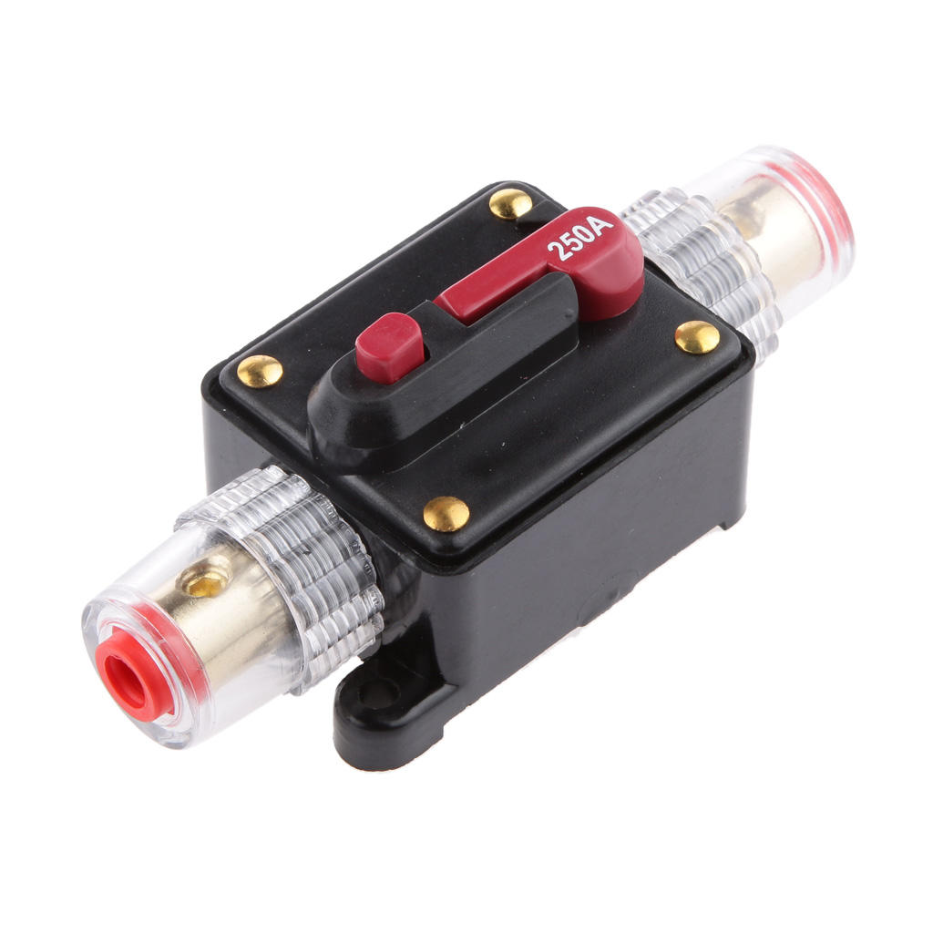 Car Circuit Breaker Reset Fuse Holder Overload Protection 250A 12V For Car RV Truck Trailer Boat Audio/Video System Waterproof
