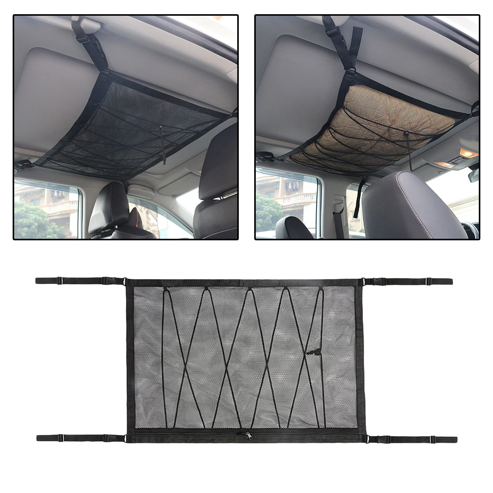 Car Ceiling Mesh Bag Travel Elastic Quilt Tent Cargo Net Universal Organizer