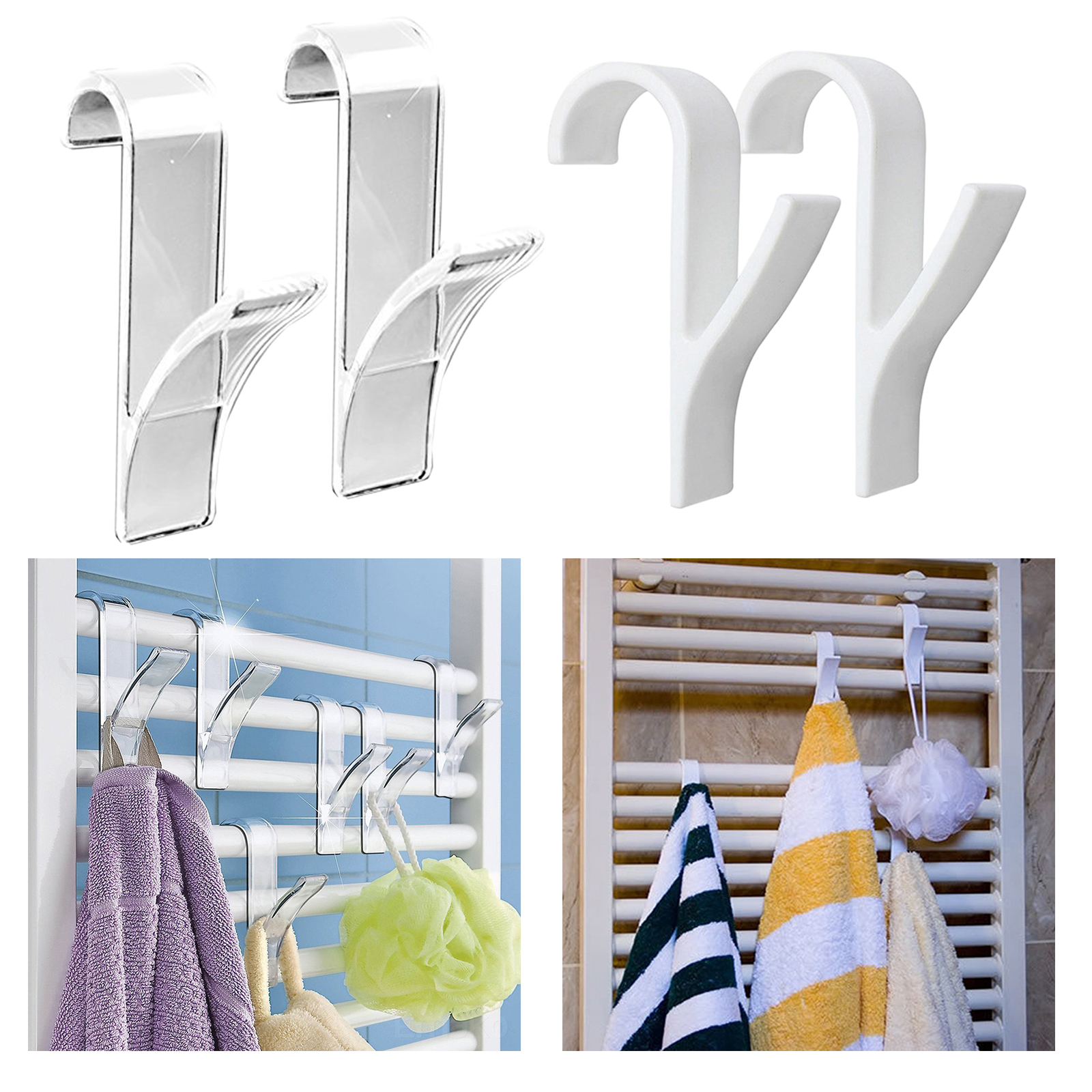 2-Pack Over The Door Hooks for Doors ABS Plastic Hangers for Everything Over Door Hooks