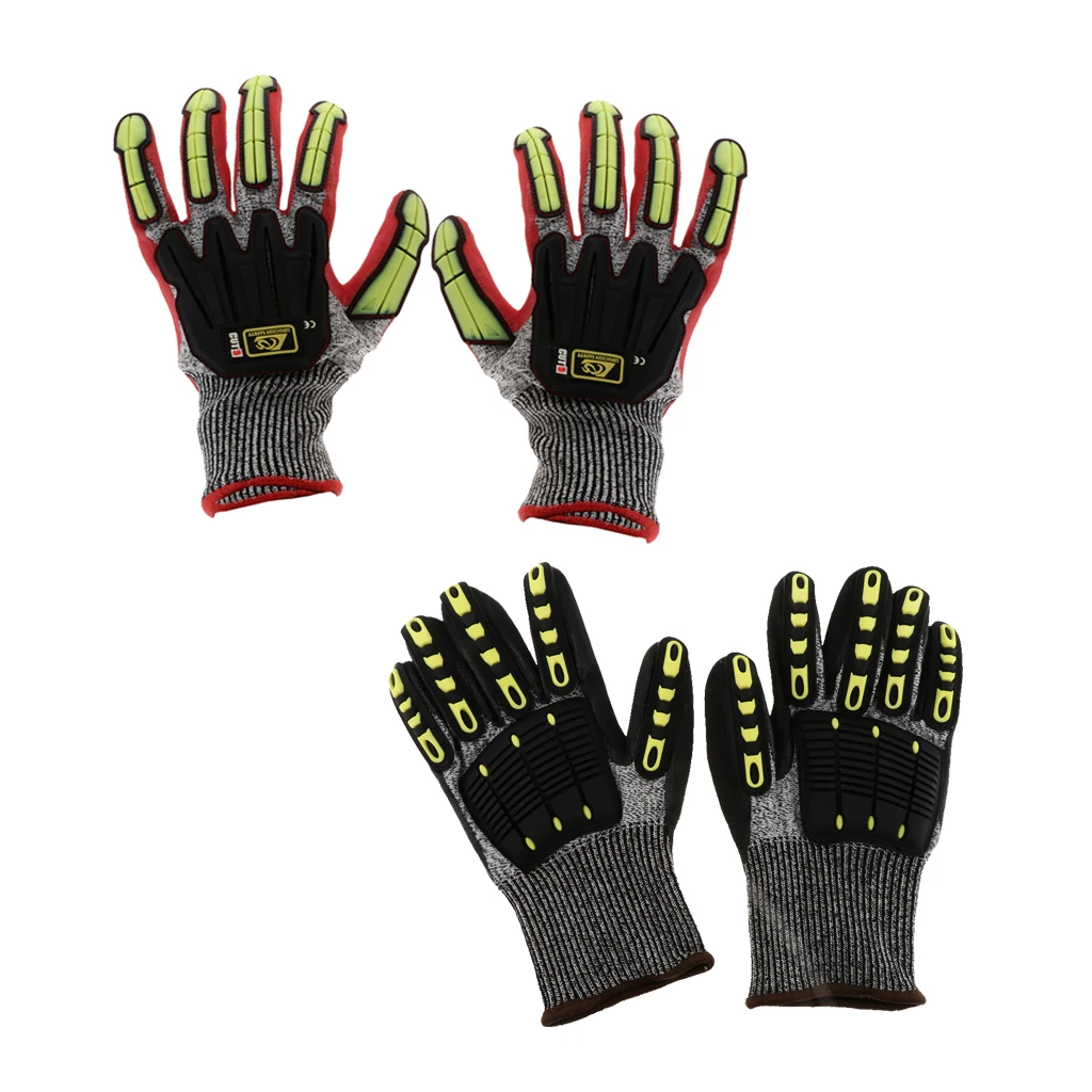 Cut Impact Resistant Work Safety Gloves Anti-impact High Visibility Mitts