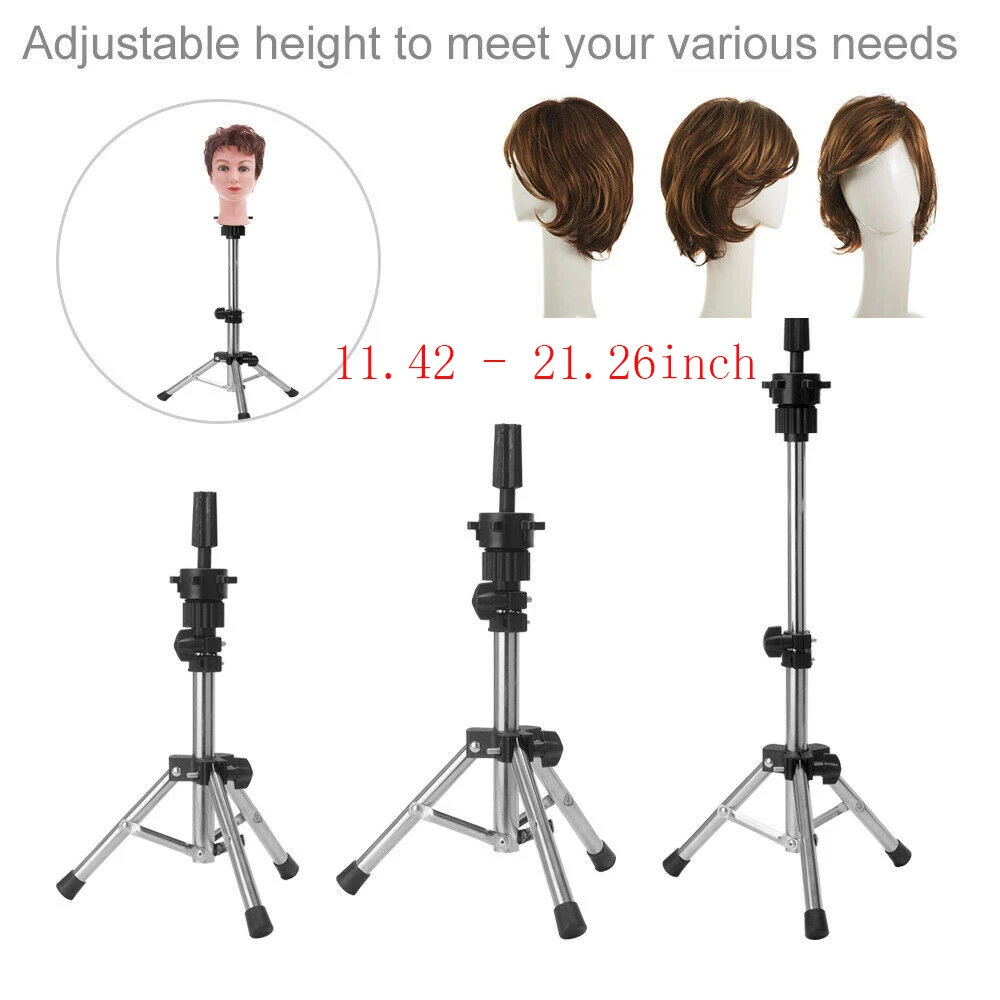 Heavy Duty Wig Mannequin Tripod Cosmetology Hairdressing Head Model Holder Stand