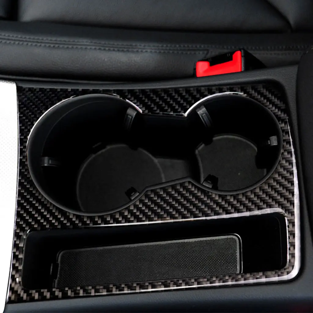 Car Interior Cup Holder Frame Sticker Carbon Fiber for  A5 A4 B8 2009-2015