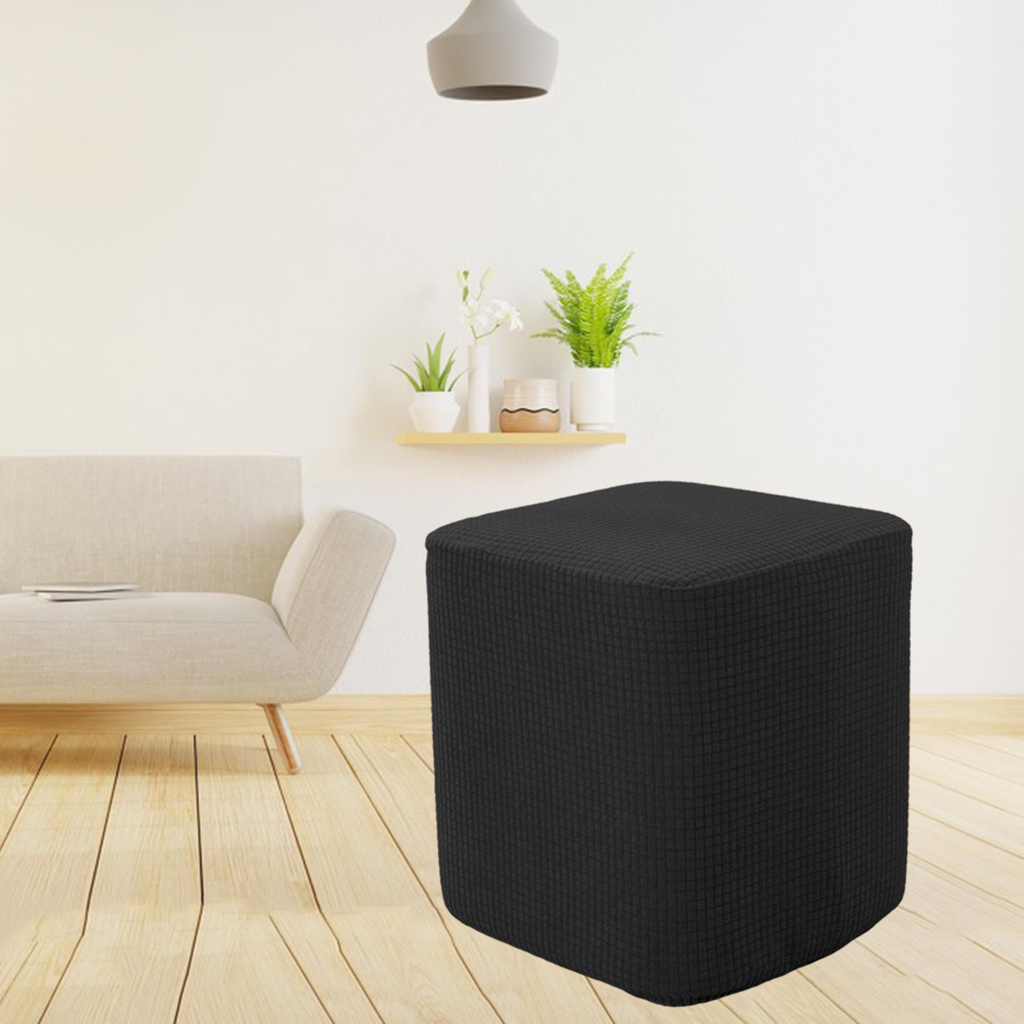 Polyester Square Ottoman Covers Decorative Footstool Slipcover Replacement