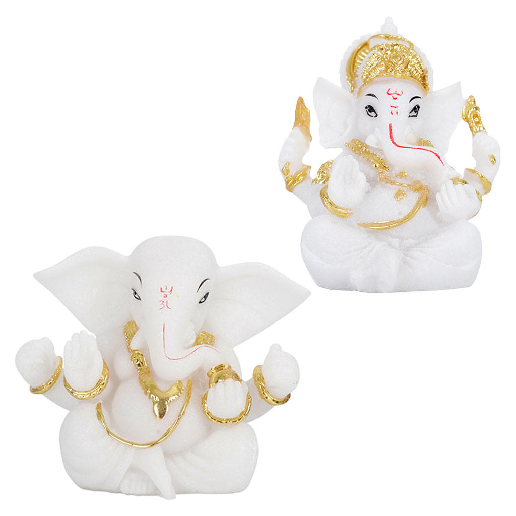 Collectible Lotus Elephant GOD Idol Ganesha Statues Statue Crafts Hindu Buddha Southeast Asian Decor for Temple Office Car Home