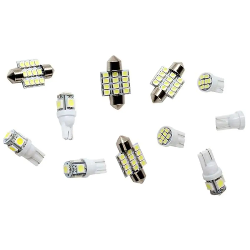 11 Pcs White Car LED Light 921 6428 6430 194 W5W T10 5/8SMD& 31mm Bulb Lamp For Car Daytime Running Signal Dome Light