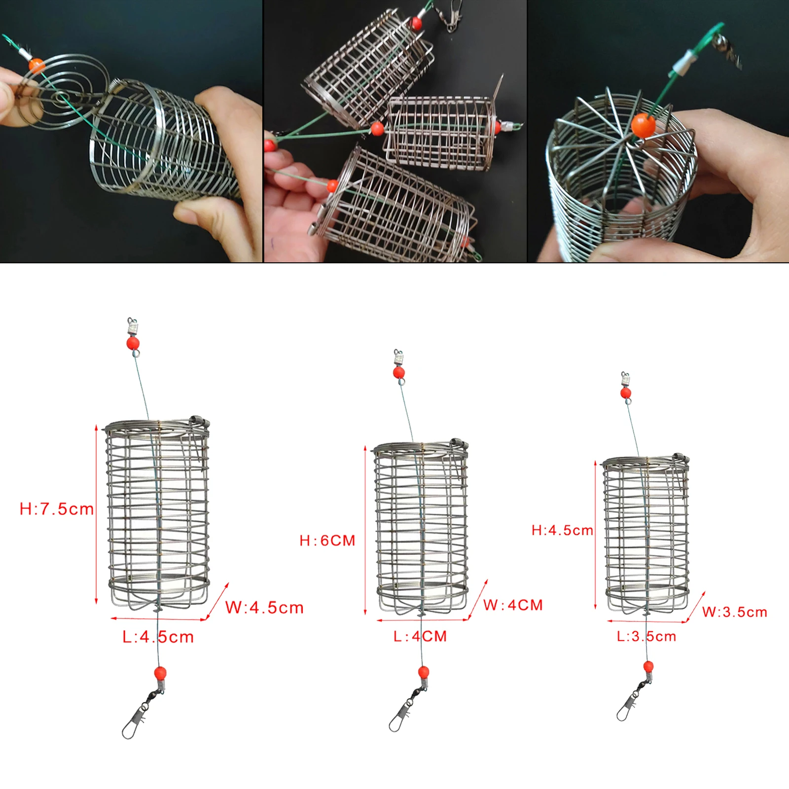 5x Fishing Feeder Cage Basket Thrower Carp  Attracting Accessories