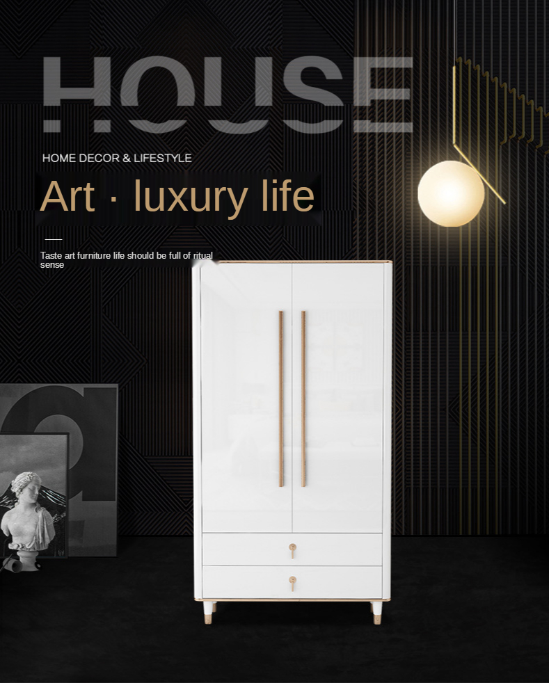 Title 1, Double-Door Closet Modern Simple Light Luxury W...