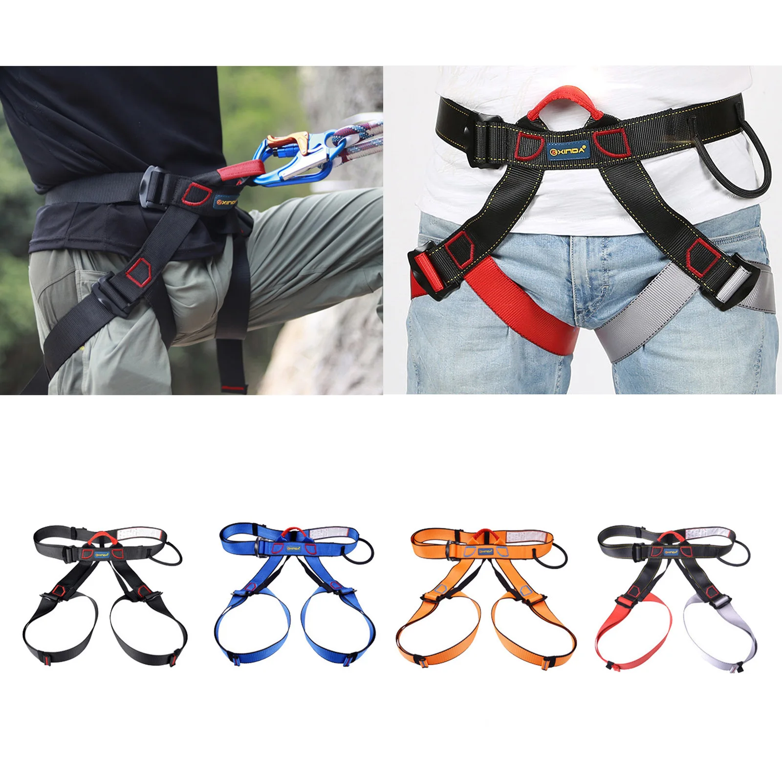Climbing Harness 300kg Half Body Safety Belt Rescuing Survival Accessories