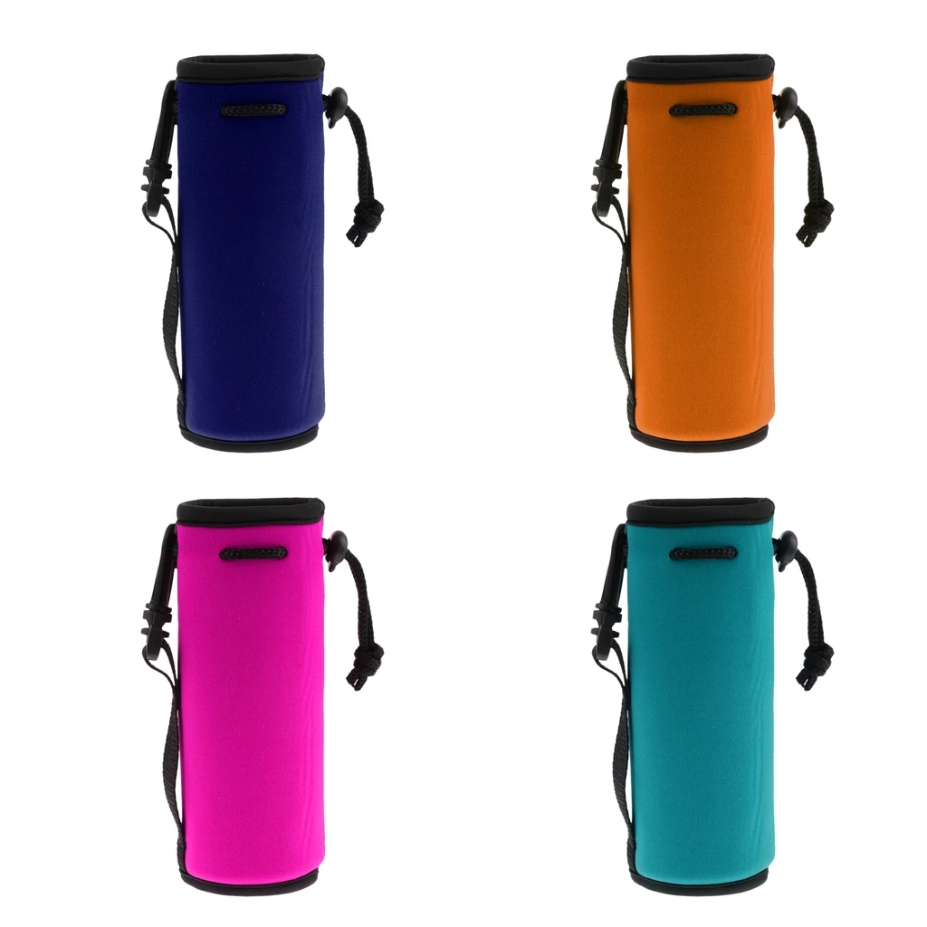 Premium Neoprene Bottle Sleeve Bag Water Bottle Pocket with Handy Drawstring and
