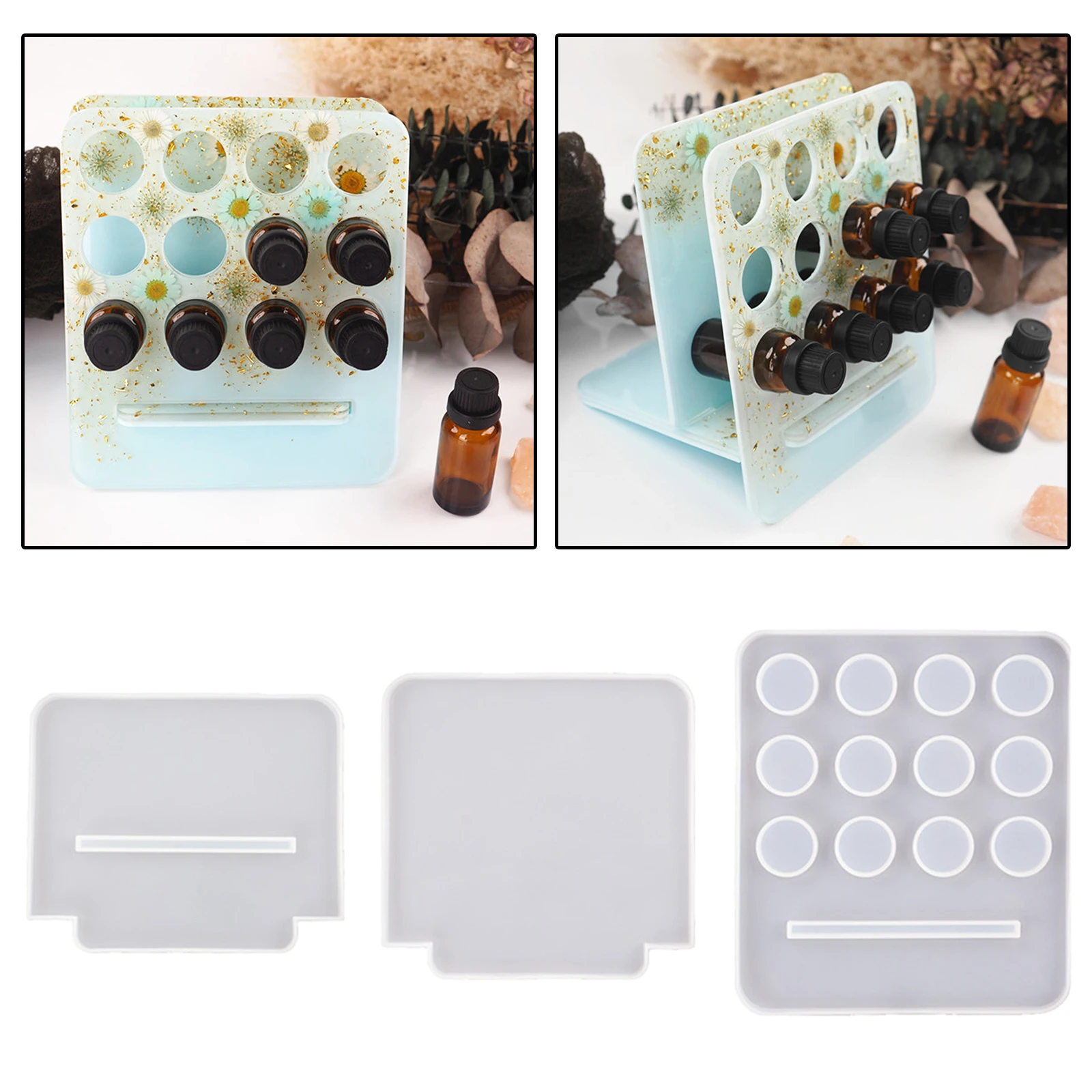 DIY Epoxy Resin Mold Essential Oil Holder Mould Lipsticks Stand Craft Clay