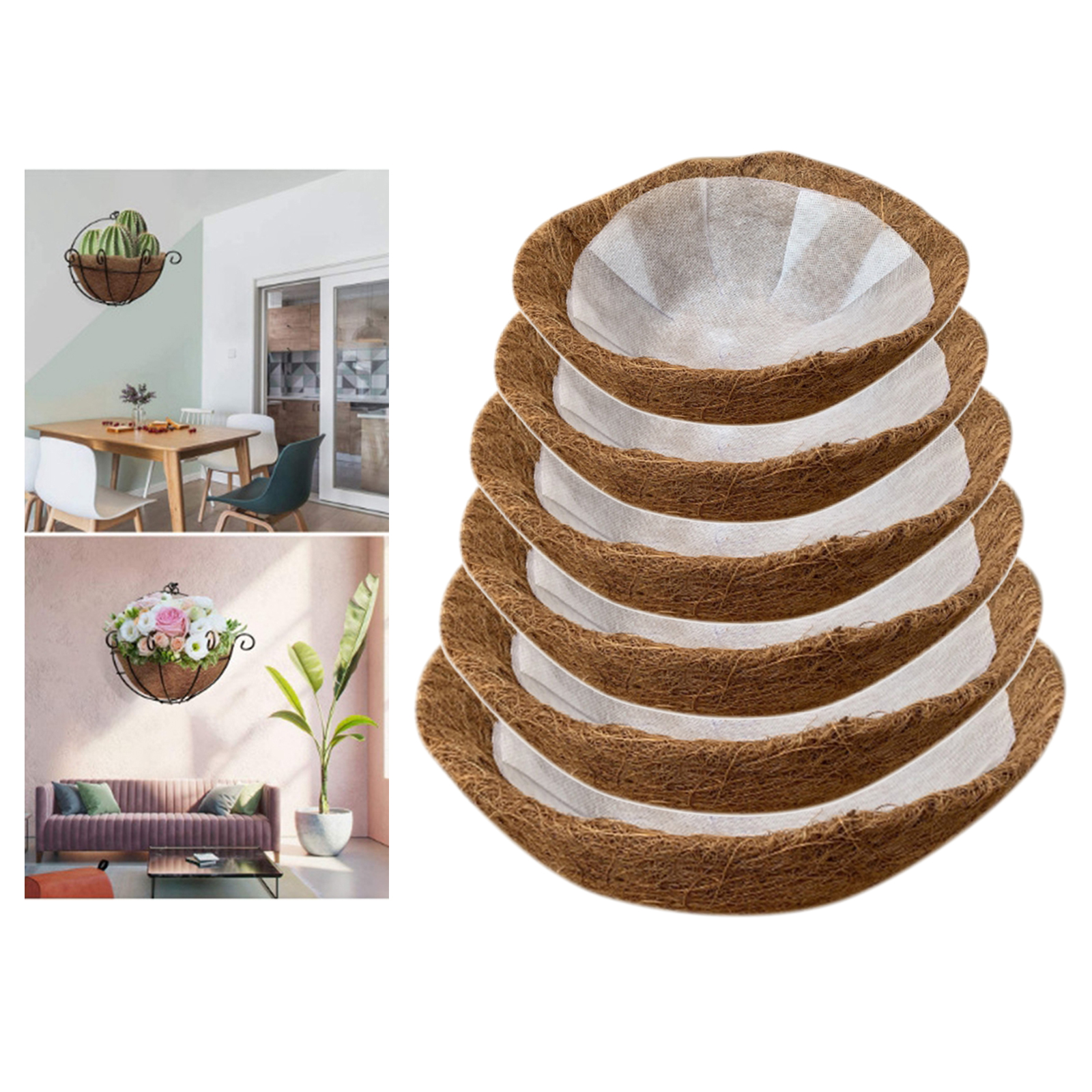 20/25/30/35/40/45cm Hanging Coconut Vegetable Flower Pot Basket Liners Planter Garden Decor Crafts