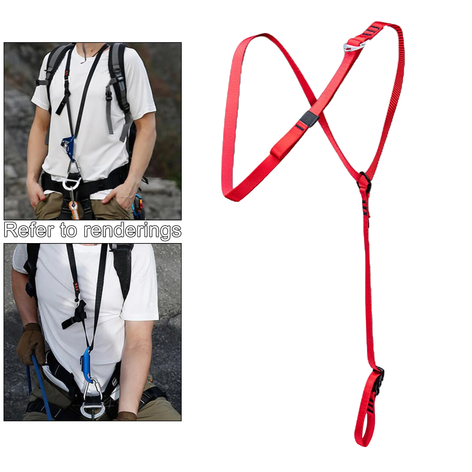 Heavy Duty Climbing Chest Ascender Shoulder Strap Harness Sling Equipment
