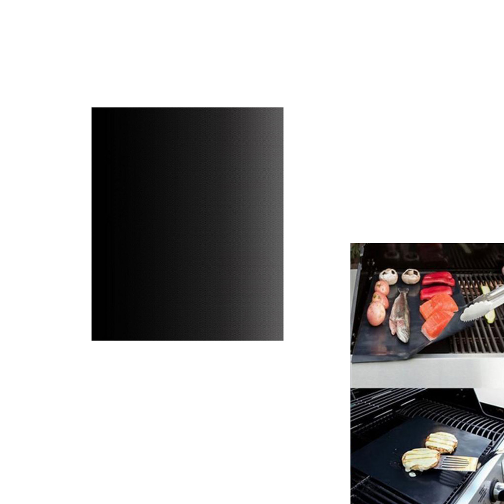 Black Grill Mat Non-stick Sheet BBQ Mat 33x40cm