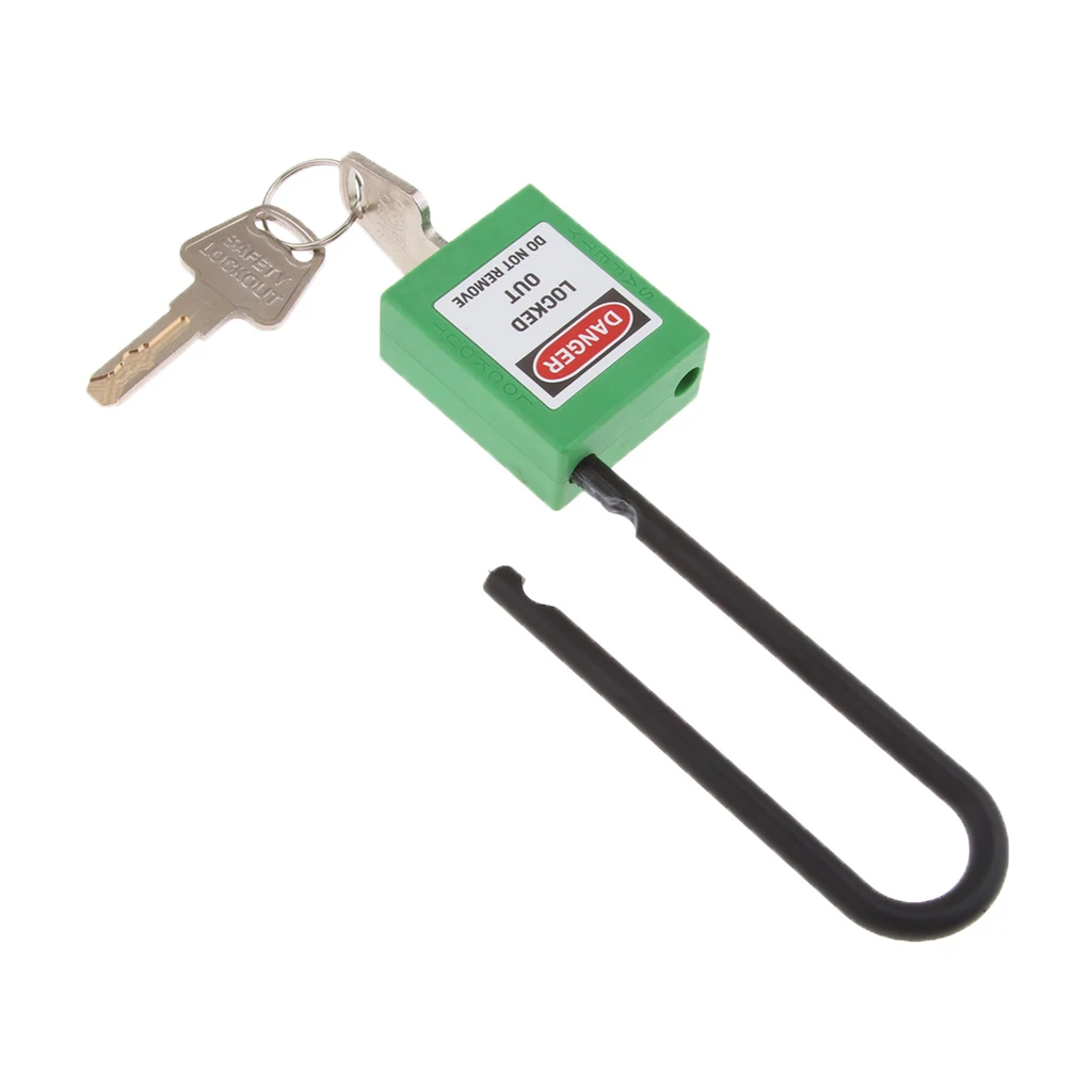 Safety Security Lockout Padlock Keyed Different, PA And Steel, Green
