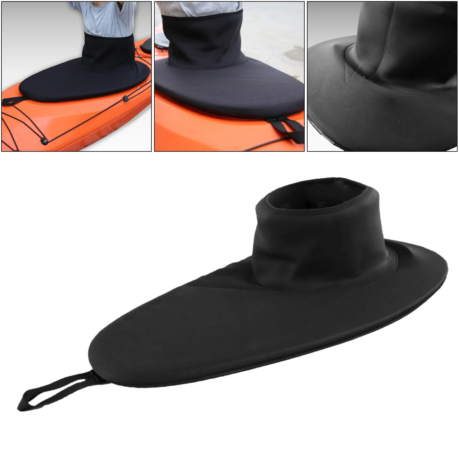 Kayak Canoe Marine Boat Spraydeck Spray Skirt Waterproof Cockpit Cover Black