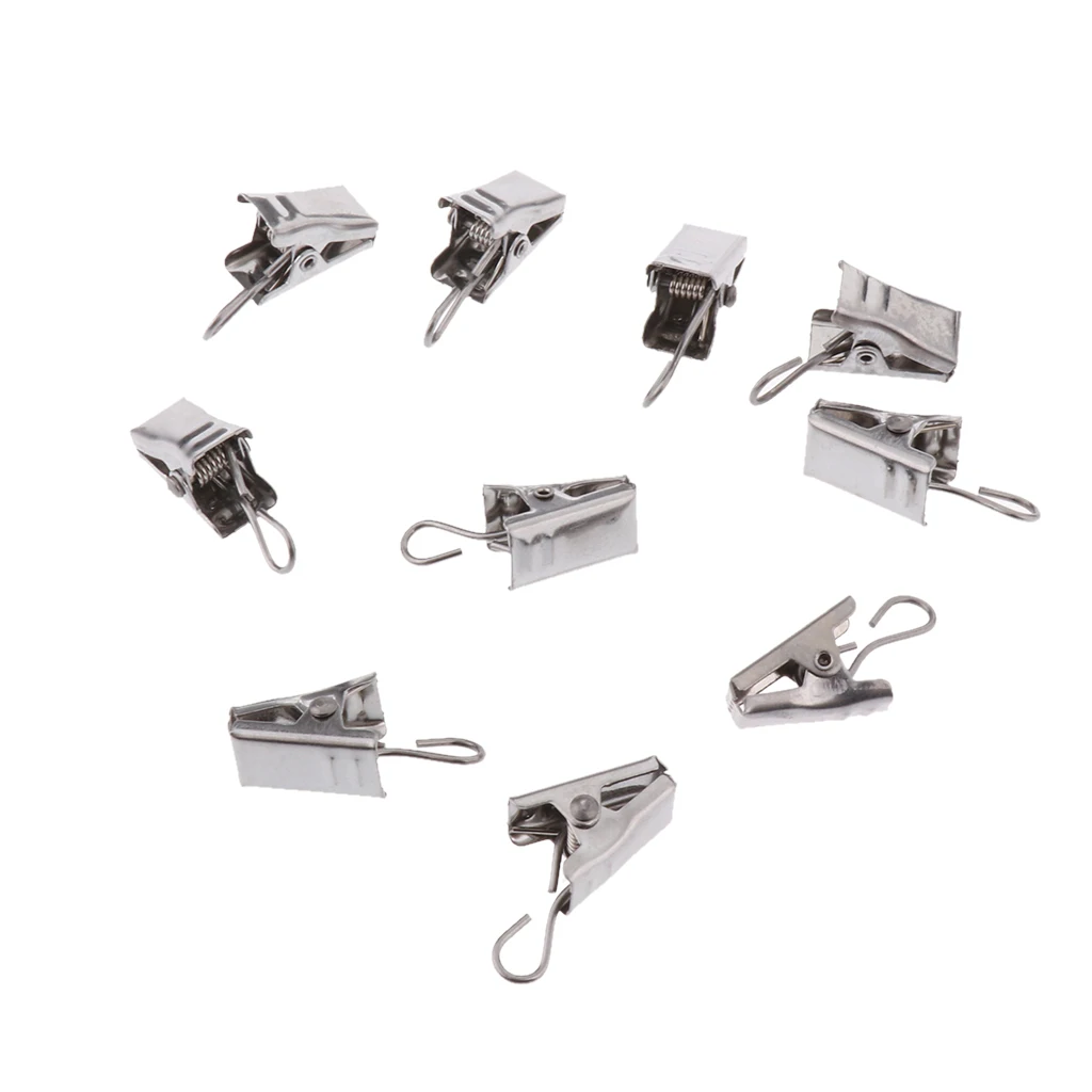 10Pcs Heavy Duty Curtain Clips with Hook Door Panel Spring Clamps Curtain Hanger Clips Carrier