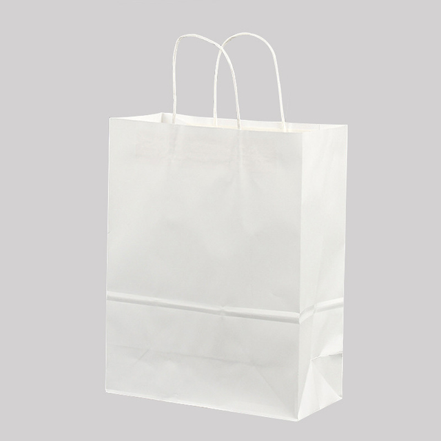 Kraft Paper Bags 25Pcs 5.9X3.14X8.2 Inches Small Paper Gift Bags White Paper  Bags With Handles Paper Shopping Bags Party Bags Re