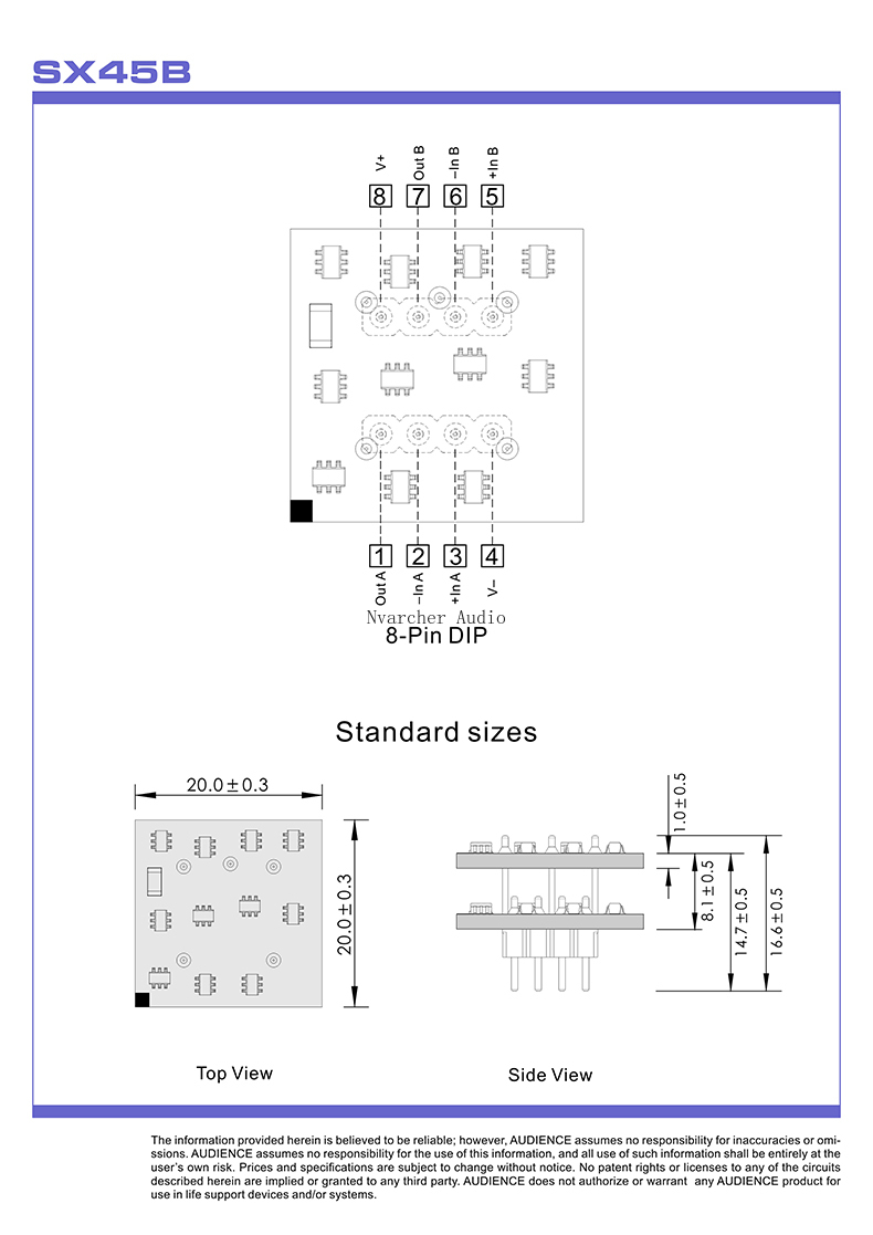 Nvarcher SX45B Doppel Op Amp Chip Ersetzen NE5532 Audio Diskrete Komponente Betriebs Verstärker HiFi PUBLIKUM Vorverstärker – Detail 5