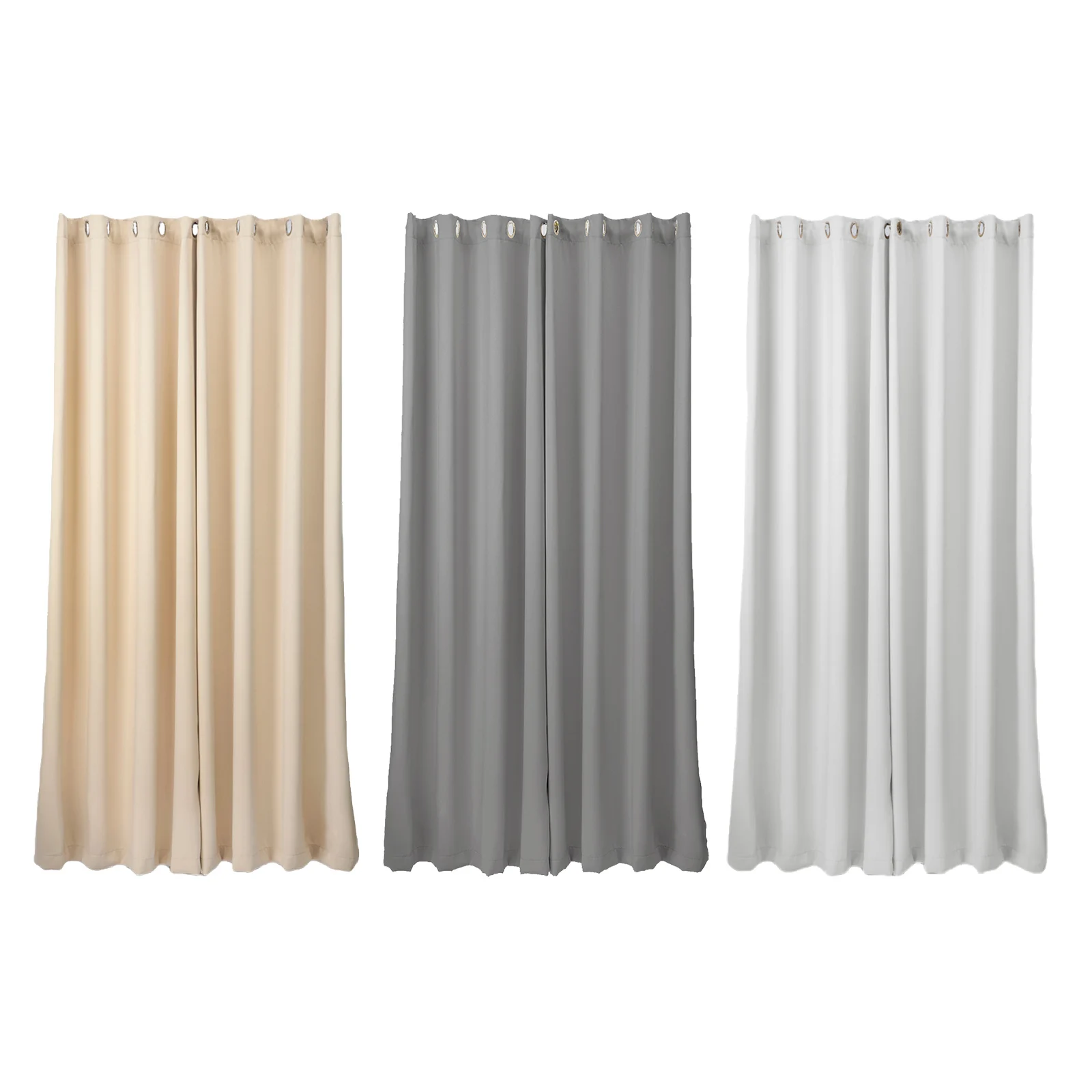 Solid Outdoor Curtain Grommet Top Thermal Insulated Outside Drape for Lanai