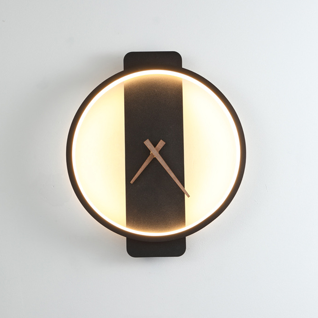 Minimalist Silent Wall Clock LED Lamp Living Room Household Home Ornaments