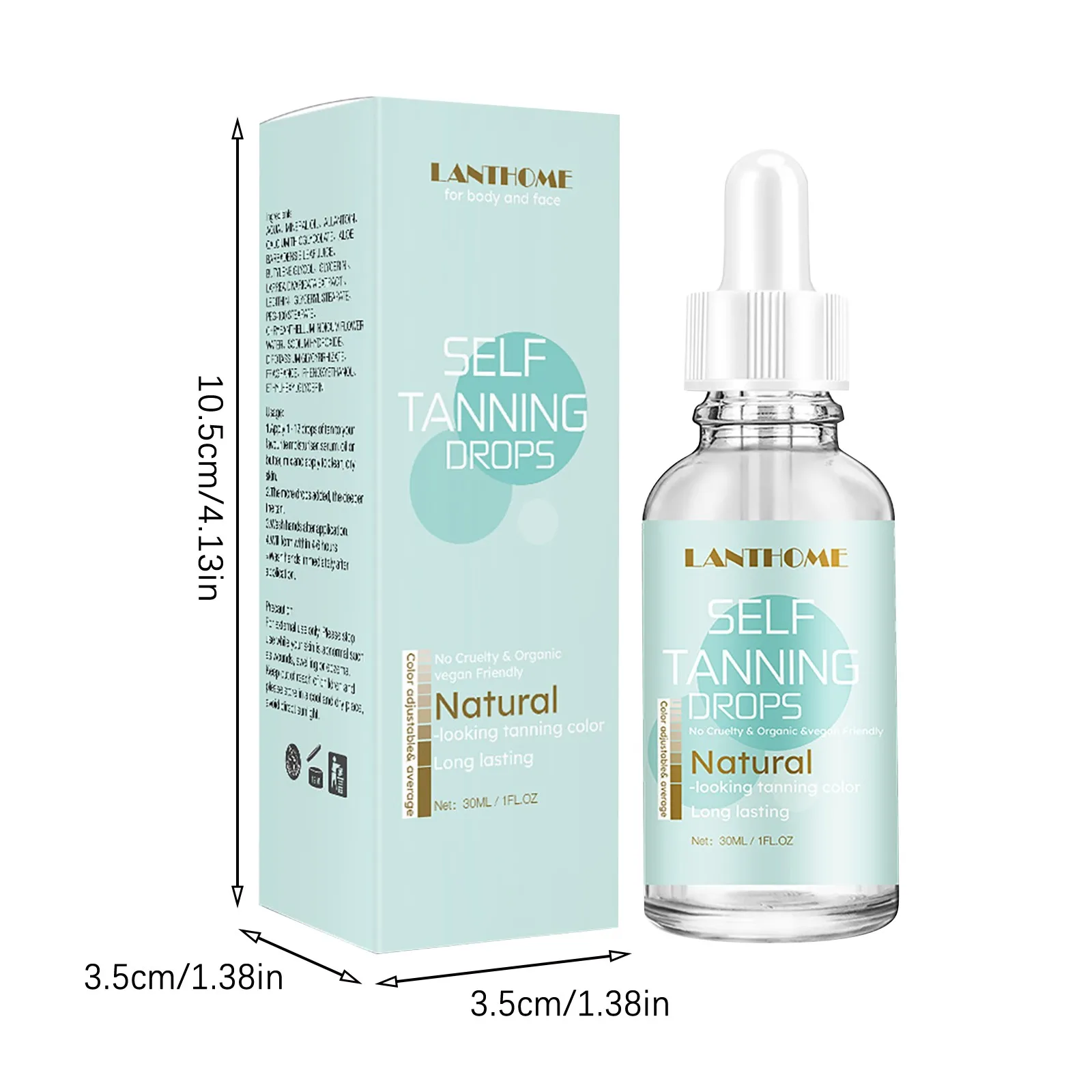 30ML Self Tanning Drops Body Concentrated Skin Care  Tanning Drops Lotion Cream Long Lasting Suntan Suitable For All Skin #40