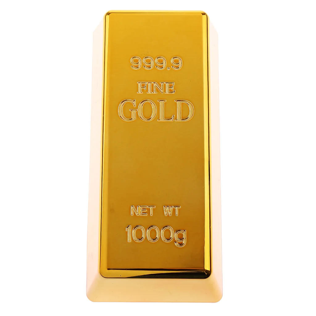 1kg Creative Fake Gold Bar Bullion Door Stop Heavy Brick Paperweight