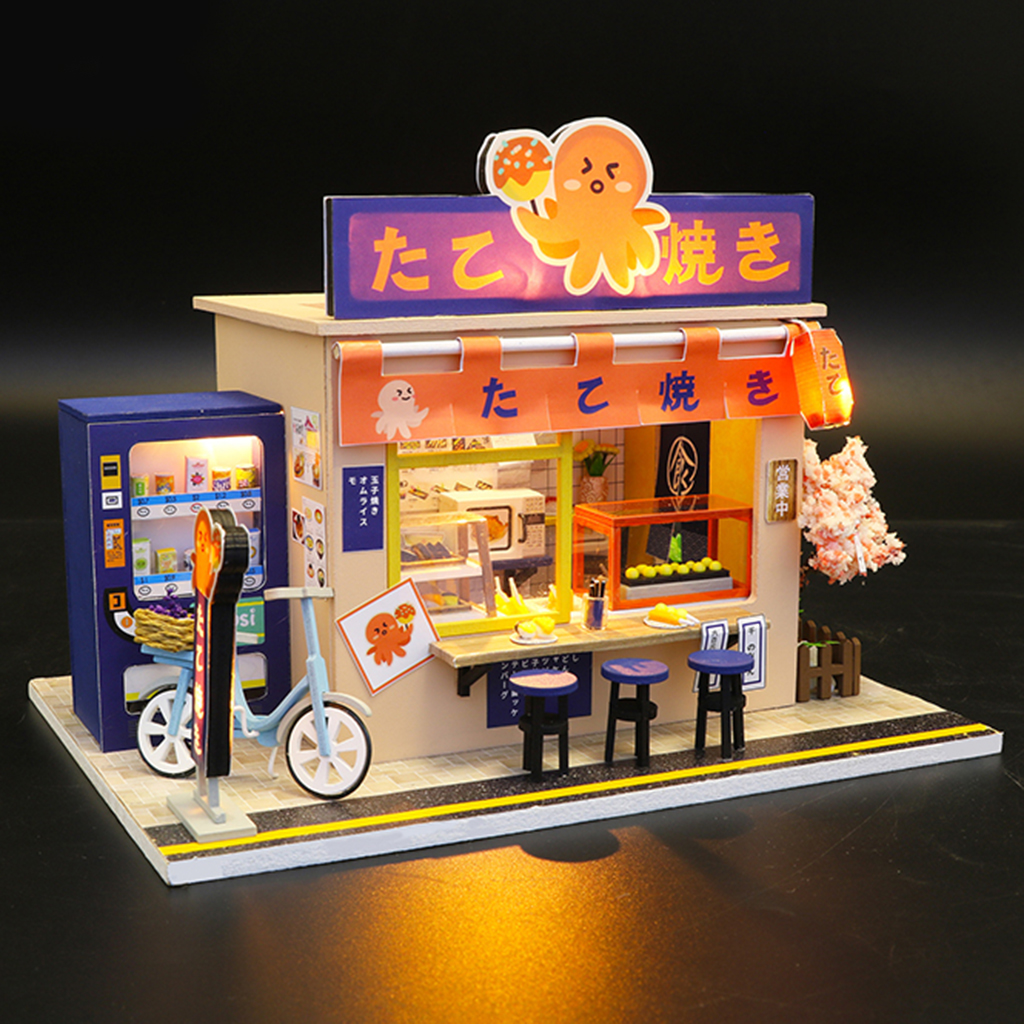 Handicraft DIY Mini Doll House Kit Model Cottage No Dust Cover Kids Birthday Toy