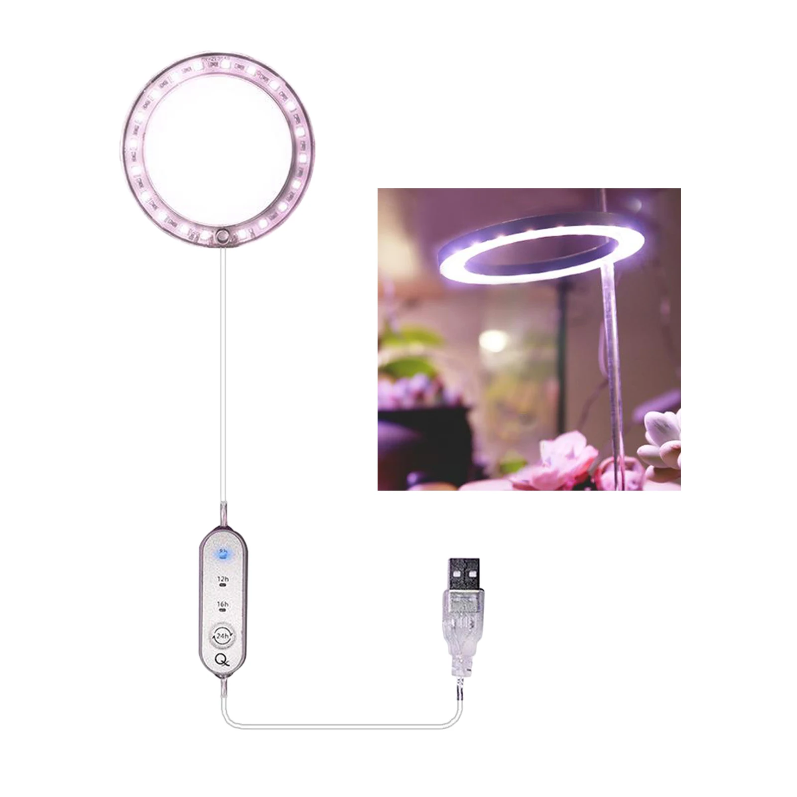 Full Spectrum Grow Light Indoor Desktop Plant Growth Lamp 20 Beads with Acrylic Rod, Up to 50000hours