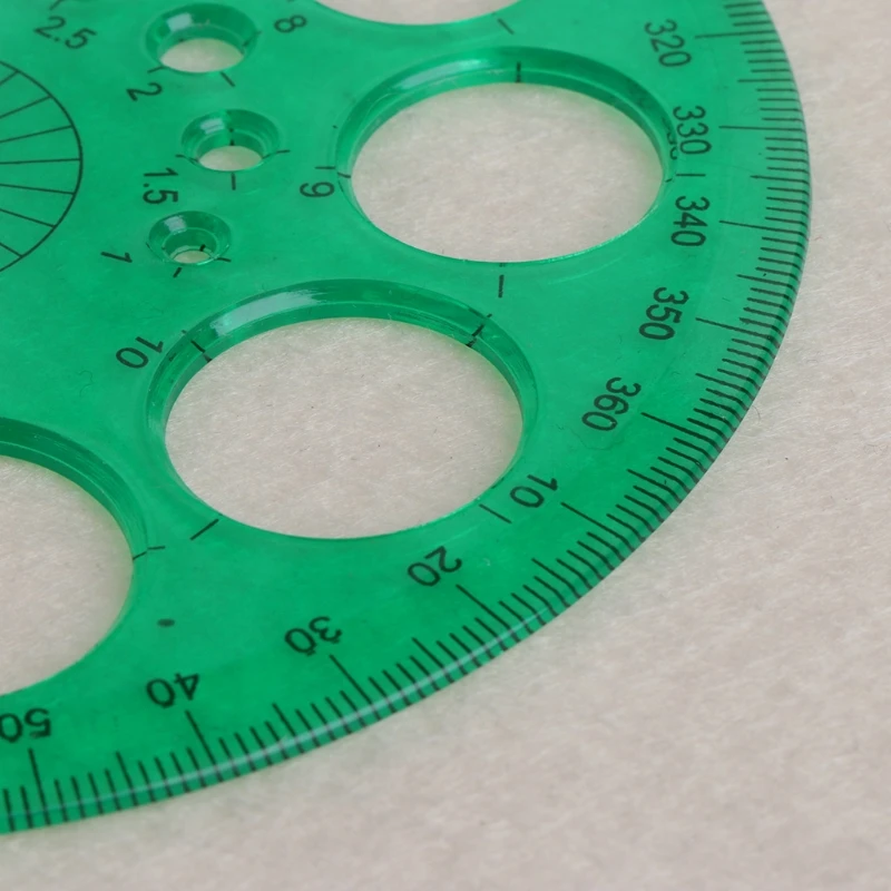 1PC 360 Degree Protractor All Round Ruler Template D5L2 Drafting SH Circle M2R3 