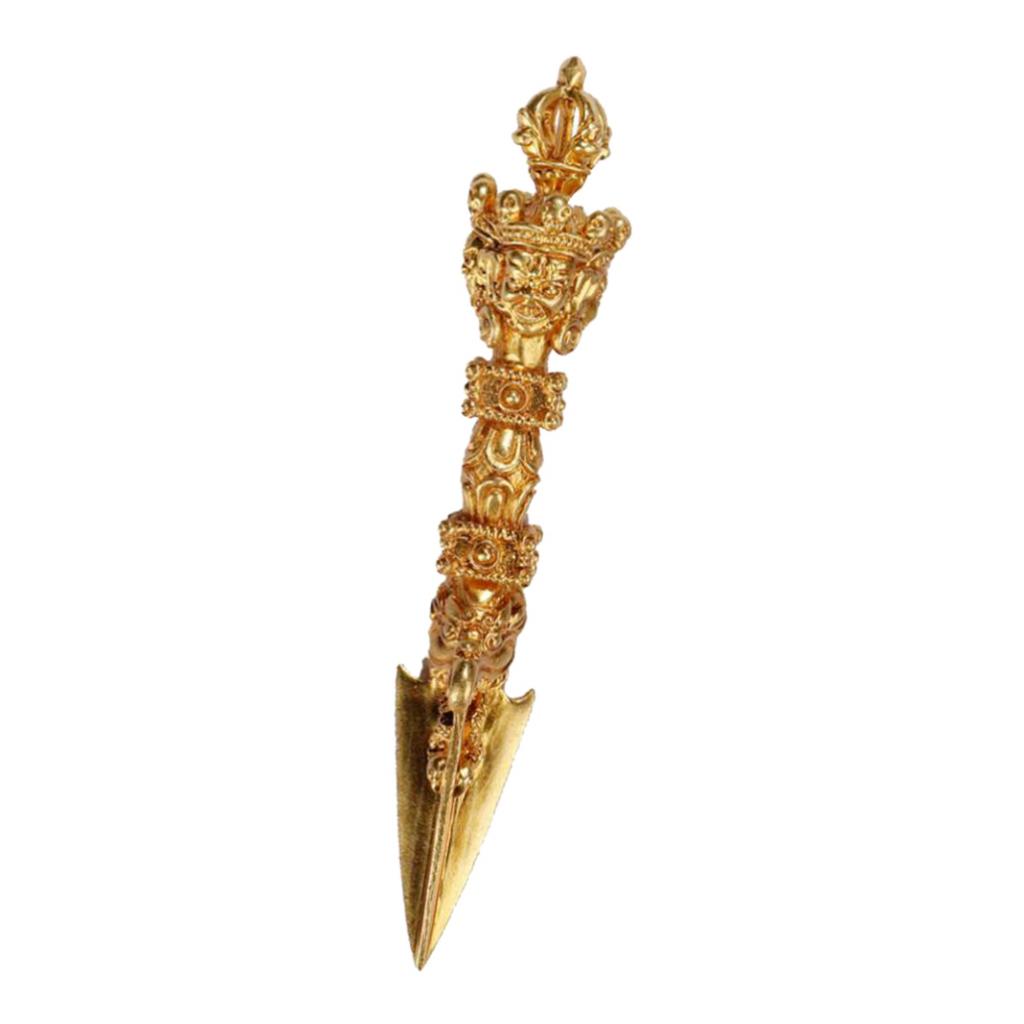 Golden Tibetan Buddhism Dorje Vajra Phurba Amulet Handmade Nepal Collectibles