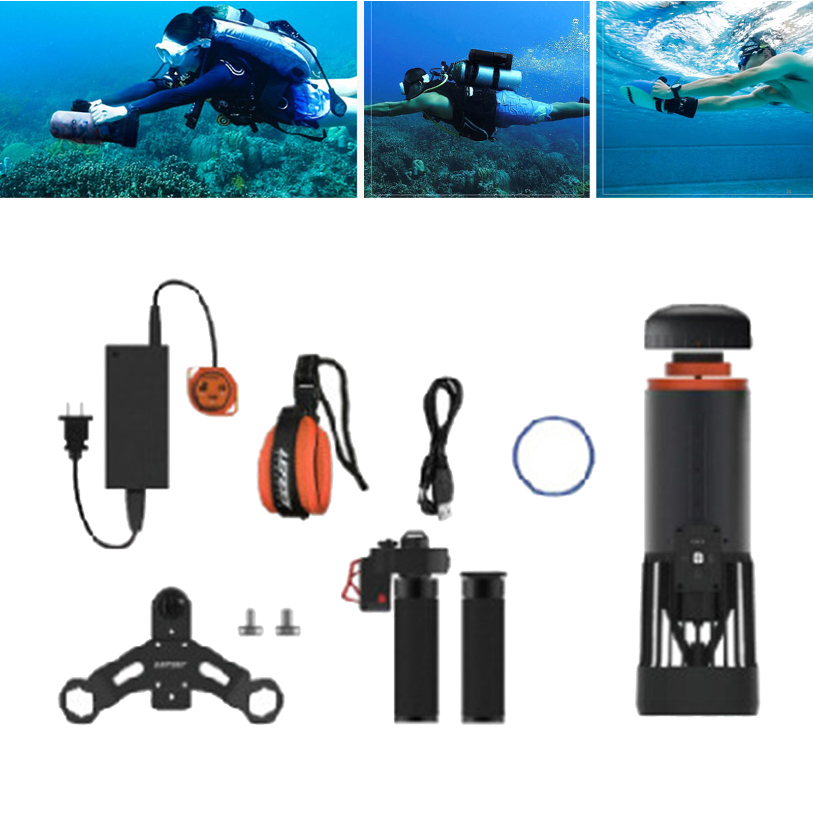 Sea Waterproof Electric Underwater Scooter Dual Motors Diving Propeller Swimming Pool Aqua Scooter Diving Equipments 7kgf