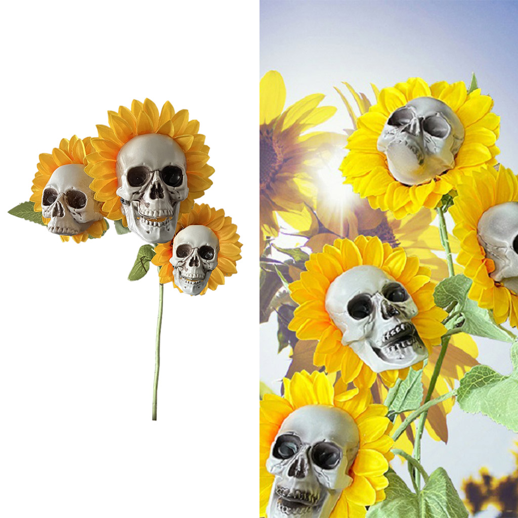 Simulation  Skull Garden Stakes Decor Crafts Creepy Skull Halloween Art Crafts Decoration Yard Crafts Decoration