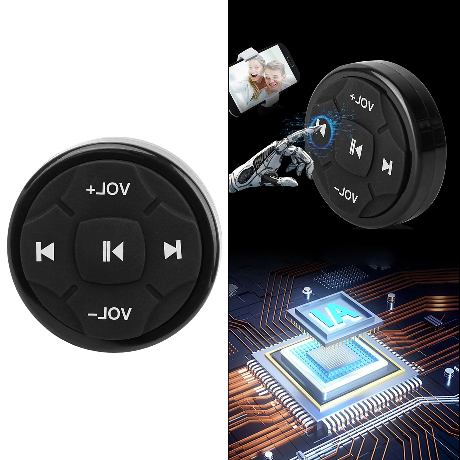 Wireless Bluetooth Steering Wheel Media Button Camera Remote Controller for iPhone or Android