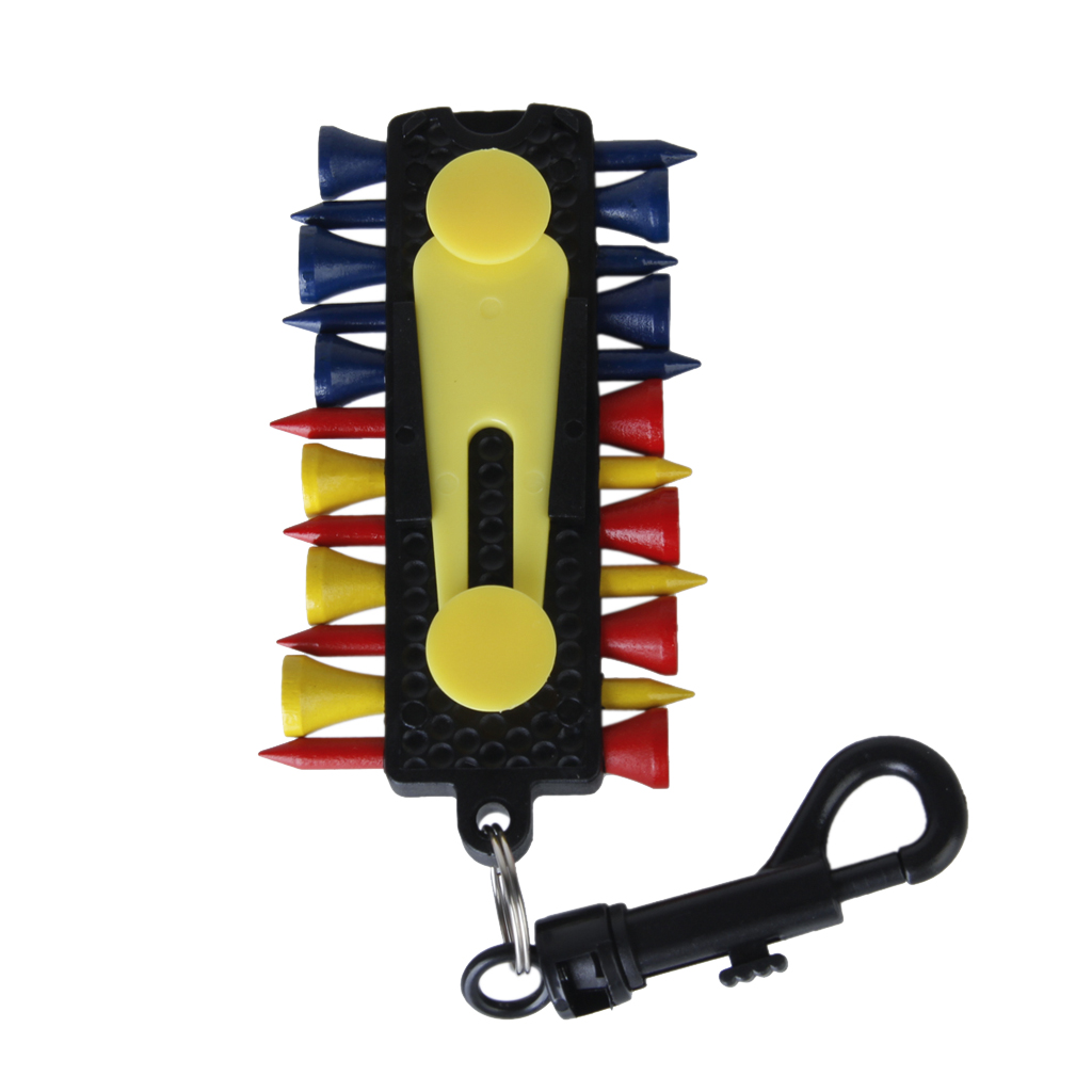 Newest Outdoor Plastic Golf Tee Caddy Keeper Key Chain 12 Tees 2 Ball Markers Divot Tool Pencil Set Golf Player Tees Accessory
